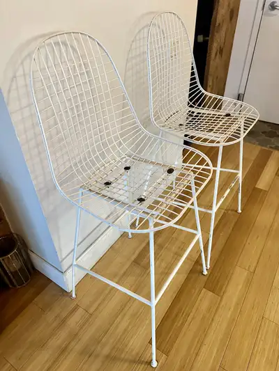 2 VINTAGE MCM BERTOIA STOOLS KITCHEN ISLAND BAR HEIGHT CHAIRS, View more