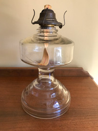 Vintage Glass Oil Lamp With Eagle Burner