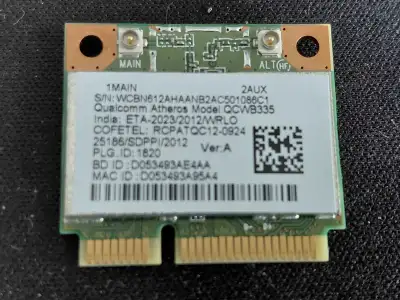 Qualcomm Atheros WIFI Card, View more