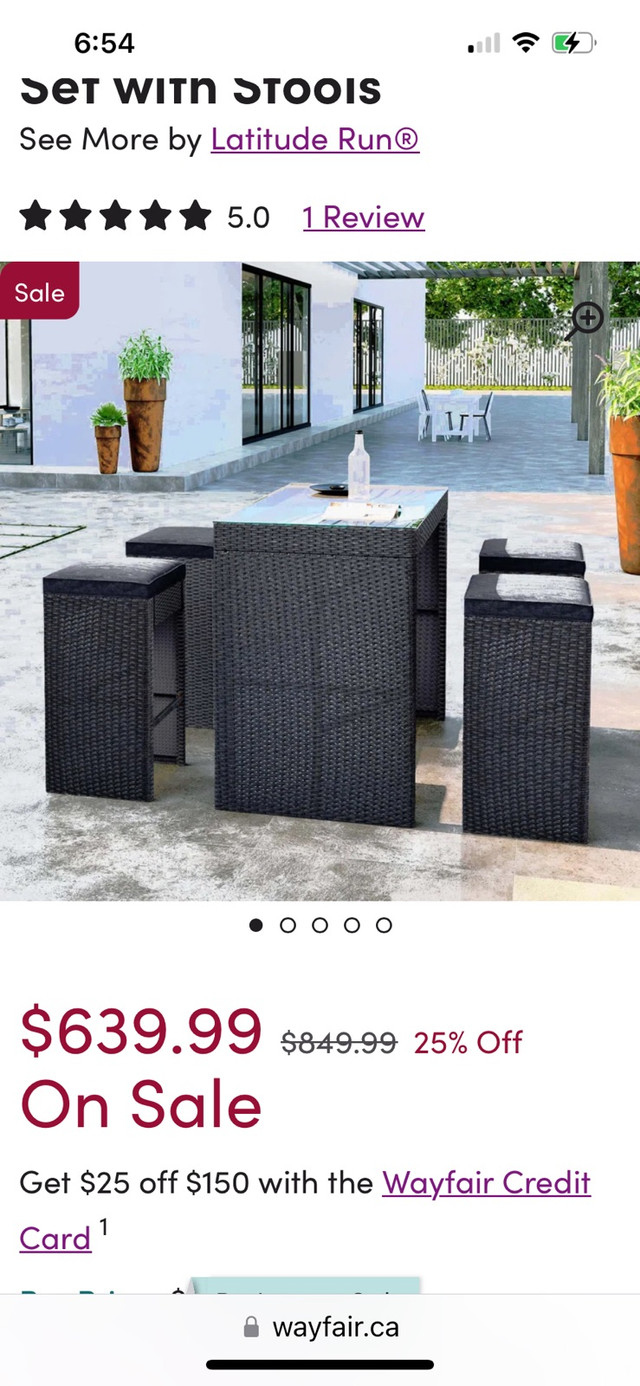 Patio wicker high table set - 4 stools  in Patio & Garden Furniture in Calgary - Image 3