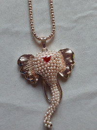 Betsey Johnson Elephant Necklaces, 27" in length