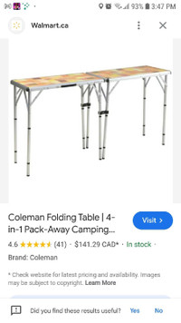 Colman pack-away 4in1 table