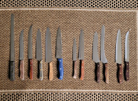 Professional Kitchen Knives from UK, USA France, Japan. $20 each