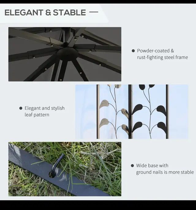 Outdoor Gazebo 10x10 | Brand New | Grey | Double Roof + Curtains in Patio & Garden Furniture in City of Toronto - Image 6