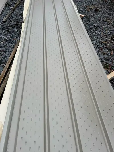 All 3 items Pebblestone 14 pc Soffit12’x15” 30 pc 3/8 Soffit trim J-trim 9 pc Fascia 10’x 8” Conditi...