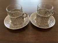 Antique Silver Tea Glass Holders