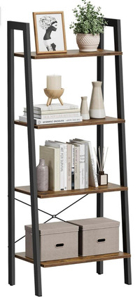 VASAGLE Ladder Shelf, 4-Tier Bookshelf, Storage Rack, Bookcase 