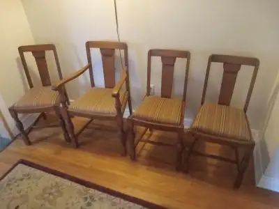 Vintage dining room chairs., View more