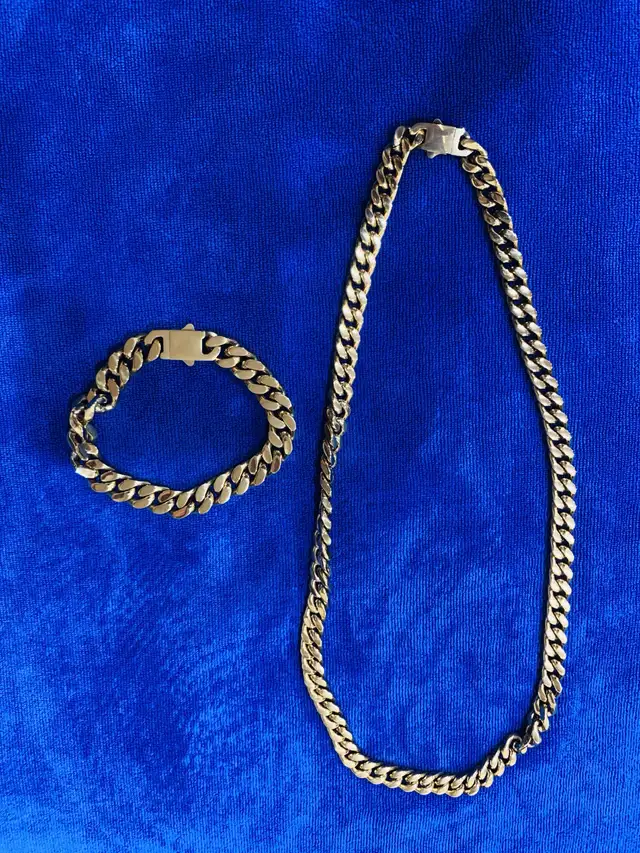Cuban Link Chain and Bracelet in Jewellery & Watches in Oshawa / Durham Region - Image 2