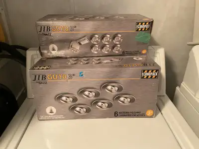Jib, 3 inch recessed light fixtures, new in boxes, 12 lights, $20 for all, Carstairs area
