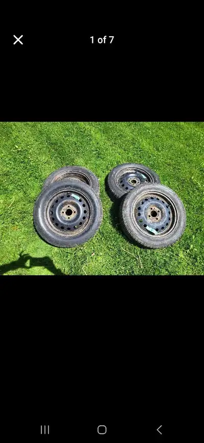 I'm selling a set of four used tires, size 185/60R15, originally from a Nissan Micra. These Bridgest...