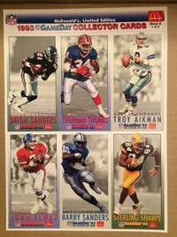 1993 NFL MCDONALD'S LIMITED EDTION GAMEDAY 3 SHEET SET,18 CARDS