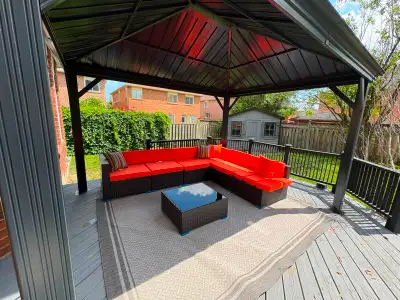 Large Hardtop Gazebo with Complete Patio Furniture Set, View more