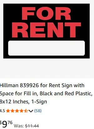 Plastic sign, 12 inches x 10 inches. I remember when these cost around a dollar, do you? This one re...