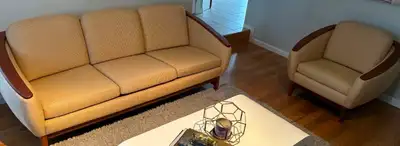 Teak R Huber barrel back  sofa and chair set, View more