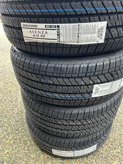 BRAND NEW SETS of 4 ALL SEASON TRUCK + CAR TIRES - TAKE OFF'S 275 50 r22 BRIDGESTONE ALENZA A/S 02 A...