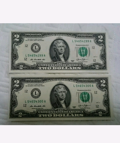 US $2 BILLS BANK NOTE (2) MINT CRISP CUT UNCIRCULATED , View more