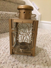 Metal Lantern Decorative Tealight Candle Holder Bronze Color