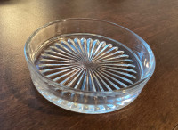 Vintage Clear Depression Glass Bottle Coaster Trinket Dish
