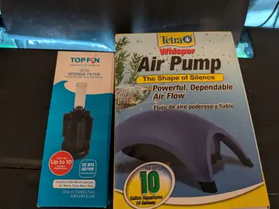 10gallon NIB sponge filter & NIB air pump, View more
