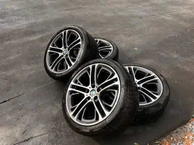 These are 4 used BMW tires on 20 in BMW M rims with Continental ExtremeContact DWS06 PLUS - 275/35R2...