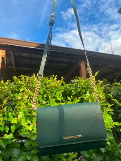 MK Jet Set Travel Emerald Green Leather  Crossbody Bag, View more