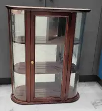 Mirrored Wood and Glass Display Hutch