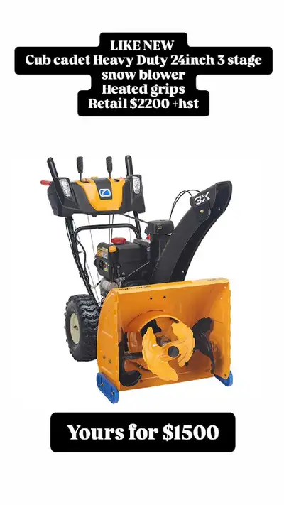 As new Cub Cadet 24-inch 3 stage Snowblower PRICE DROP, View more