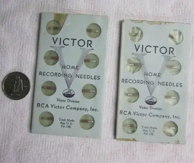 2 packs of Victor home recording needles c. 1931. These were for very early electrical home recordin...