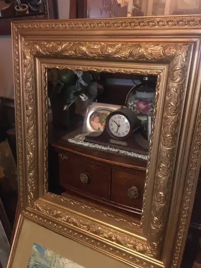 (Sold) Ornate carved  antique wood picture frame, View more