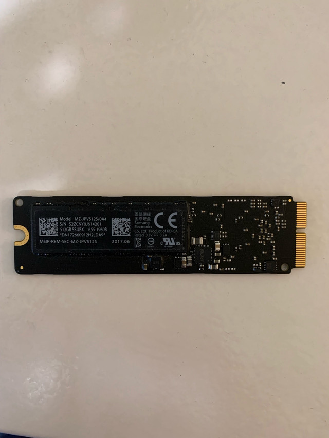 512GB Apple SSD model numberMZ-JPV512S/0A4 dans Composants de système  à Laval/Rive Nord - Image 3