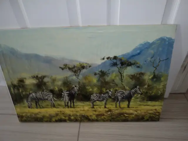 Painting of African wildlife scene on canvas in Home Décor & Accents in Ottawa - Image 2