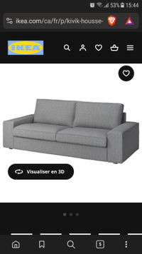 Sofa cover - Housse sofa canape ikea - gris