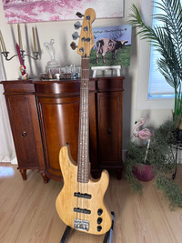 Fender American Jazz Bass Plus 1992 Natural signé par Tony Levin