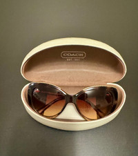 Coach sunglasses cat eye, brown/gold shimmer + original case 