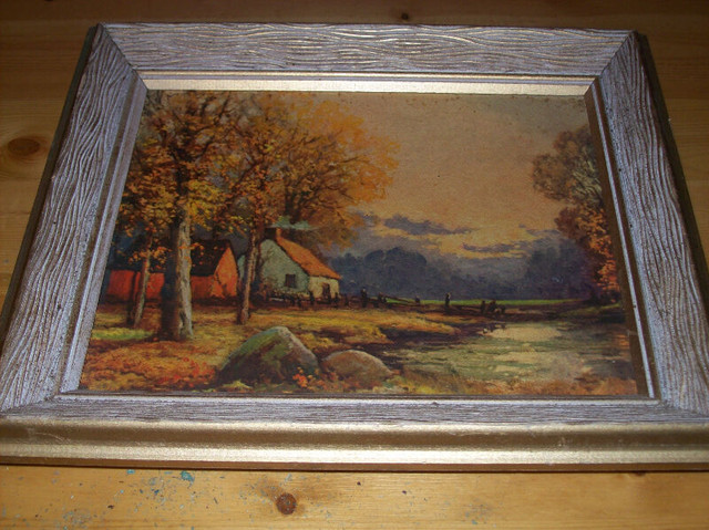 painting/laminated Canada place mat/rustic homestead/ dans Art et objets de collection  à Région des lacs Kawartha - Image 4