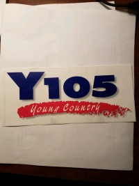 Vintage Y105 bumper sticker