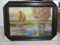 New Framed Fall Trees Large Painting