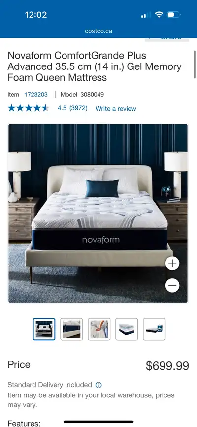 Brand New Novaform ComfortGrande PlusAdvanced 35.5 cm (14 in.) , View more
