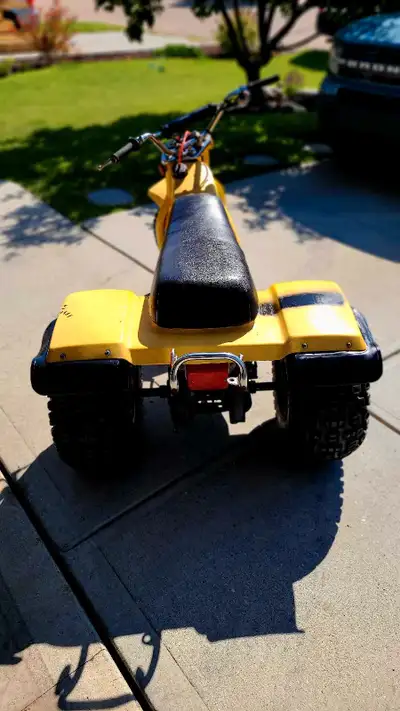 Have a mint 1982 yamaha trimoto 125cc fresh skid plate/and foot pegs new fuel lines with inline fuel...