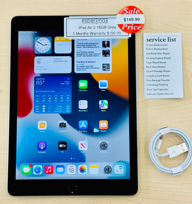 Apple iPad Air 2 16GB $149 @Experimax with 3 months warranty in iPads & Tablets in Mississauga / Peel Region - Image 2