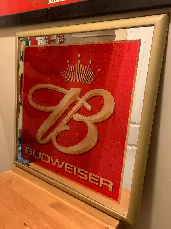 Vintage Budweiser Xlarge Beer Bar mirror Mint in Arts & Collectibles in Calgary - Image 7