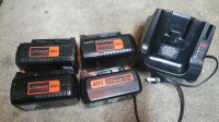 40V Black and Decker batteries and blower