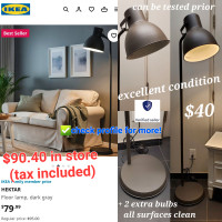 Must Go! IKEA HEKTAR Floor Lamp, Dark Gray (Mint Condition)