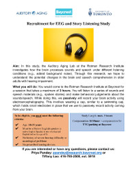 EEG Story Listening Paid Research Study
