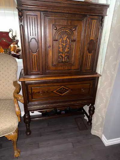 Antique Solid Oak Cabinet  – Exceptional Craftsmanship, View more