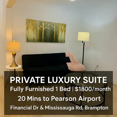 Private Luxury Suite | 20 Mins to Airport | Financial Dr & Mississauga Rd, Brampton Welcome to your...