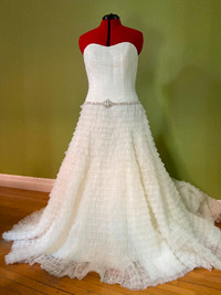 Beaded Tiered Tulle Gown w/ Sweetheart Neckline | Wedding Dress
