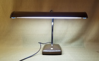 Imar fluorescent mcm desk lamps brown chrome 1 bulb Japan c1960s
