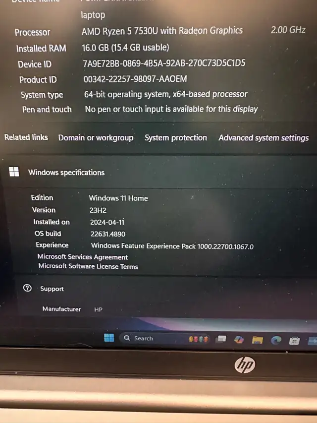 HP 17.3" Laptop - AMD Ryzen 5 7530U - 1TB SSD in Laptops in Norfolk County - Image 4